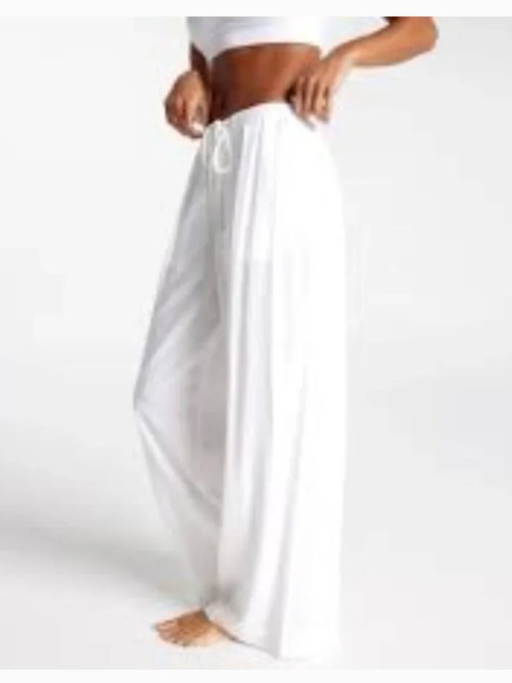 CALIA NWT Swim Cover Up Pants M Pleated Wide Legs Beach Resort Lounge